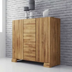 Wohnen Sideboards<Wildeiche Sideboard Vaskov massiv geölt