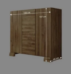 Wohnen Sideboards<Wildeiche Sideboard Vaskov massiv geölt