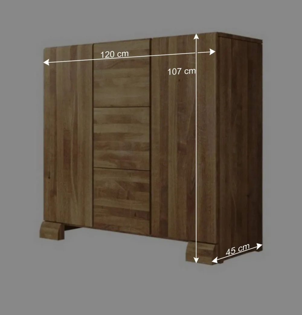 Wohnen Sideboards<Wildeiche Sideboard Vaskov massiv geölt