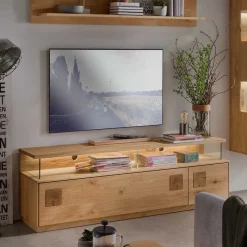 Wohnen Tv & Hifi-Möbel|Lowboards<Wildeiche TV Board mit 170 cm Breite - Millena