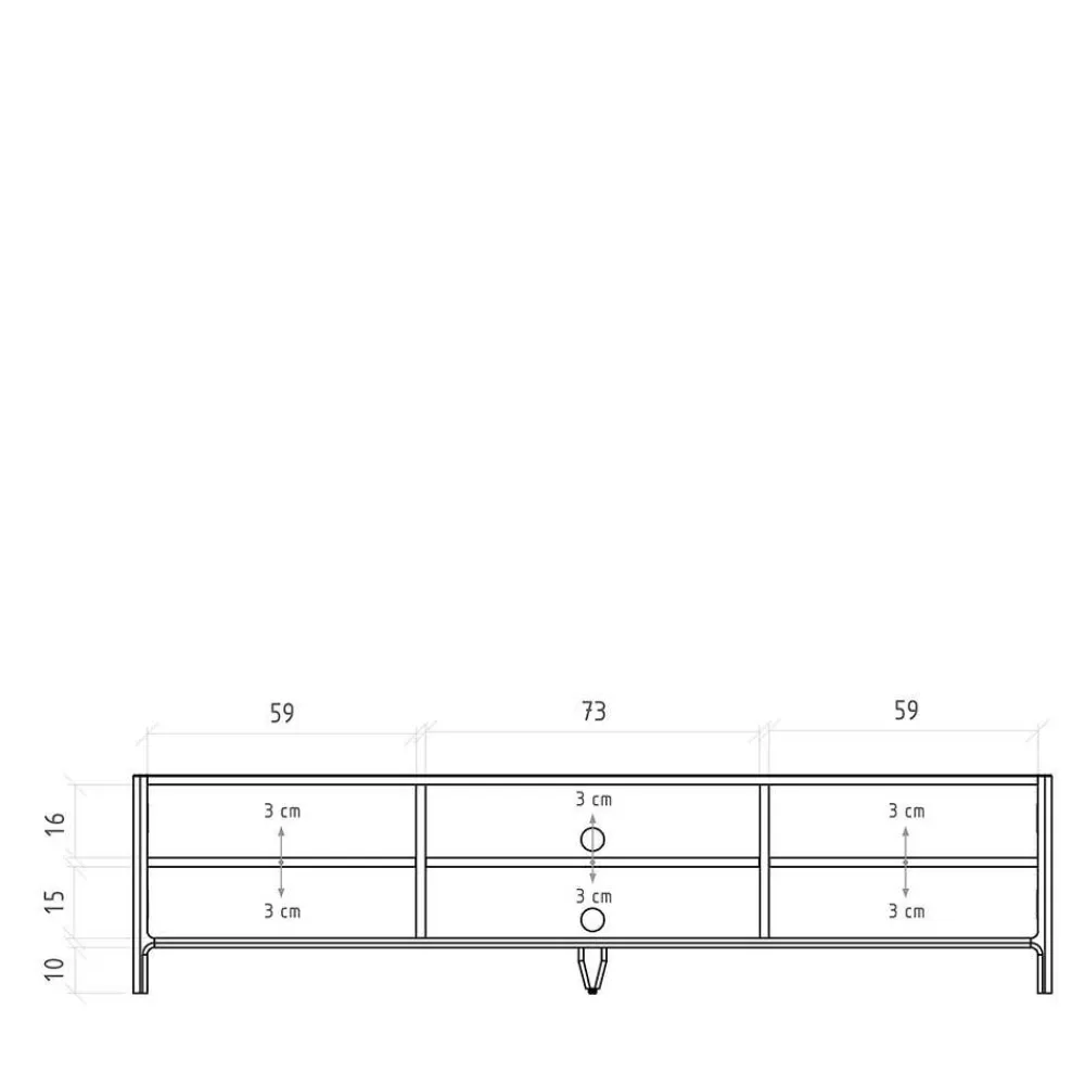 Wohnen Tv & Hifi-Möbel|Lowboards<Wildeiche TV Lowboard 200 cm breit - Laida