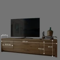Wohnen Tv & Hifi-Möbel|Lowboards<Wildeiche TV Lowboard aus geöltem Massivholz - Loitons
