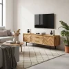 Wohnen Tv & Hifi-Möbel|Lowboards<Wildeiche TV Lowboard mit Fischgrät Design - Kerfa