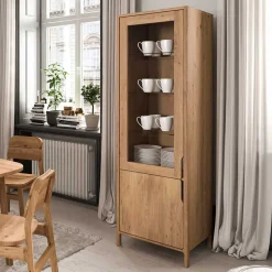 Wohnen Vitrinen<Wildeiche Vitrine in modernem Design - Laida