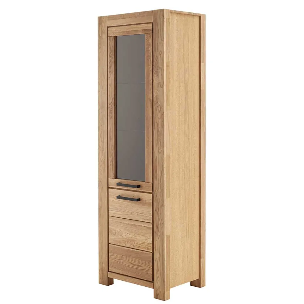 Wohnen Vitrinen<Wildeiche Vitrine teilmassiv - Sophia