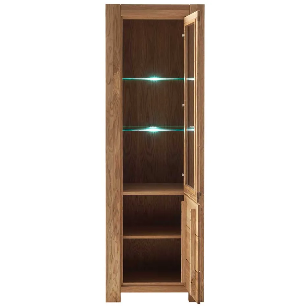 Wohnen Vitrinen<Wildeiche Vitrine teilmassiv - Sophia