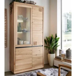 Wohnen Vitrinen|Schränke<Wildeiche Vitrinenschrank 103 cm breit - Embleys
