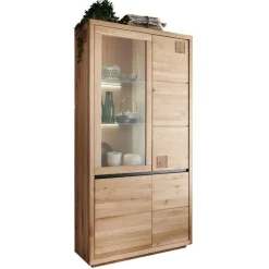 Wohnen Vitrinen|Schränke<Wildeiche Vitrinenschrank 103 cm breit - Embleys