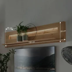 Wohnen Regale<Wildeiche Wandboard geölt - 156 cm breit - Obinson