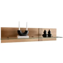 Wohnen Regale<Wildeiche Wandboard mit Glas-Ablage - Barrios