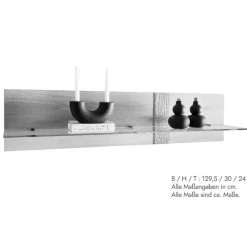 Wohnen Regale<Wildeiche Wandboard mit Glas-Ablage - Barrios