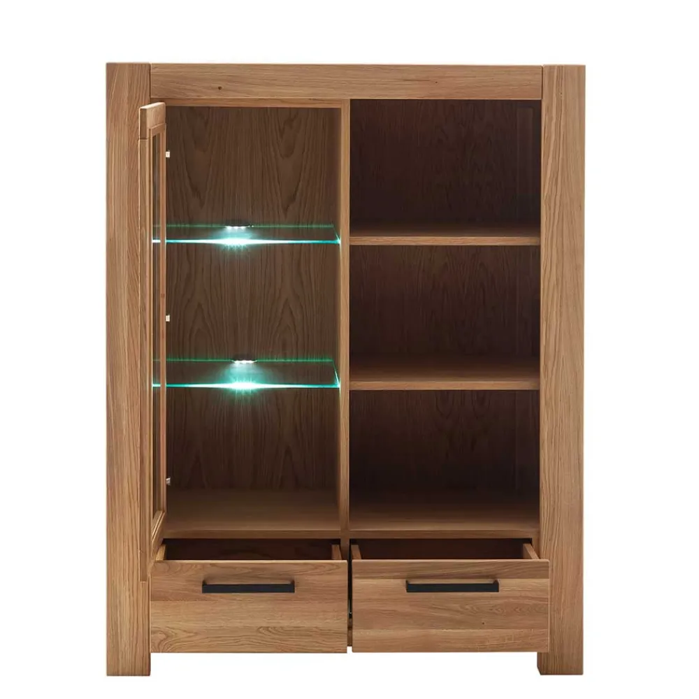Wohnen Highboards|Vitrinen<Wildeiche Wohnzimmerschrank teilmassiv - Sophia