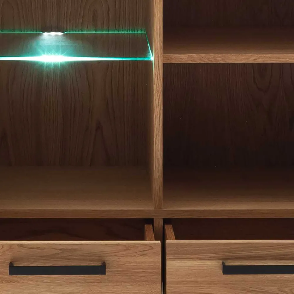 Wohnen Highboards|Vitrinen<Wildeiche Wohnzimmerschrank teilmassiv - Sophia