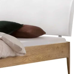 Wohnen Betten<Wildeichebett mit Polsterkopfteil - Rick