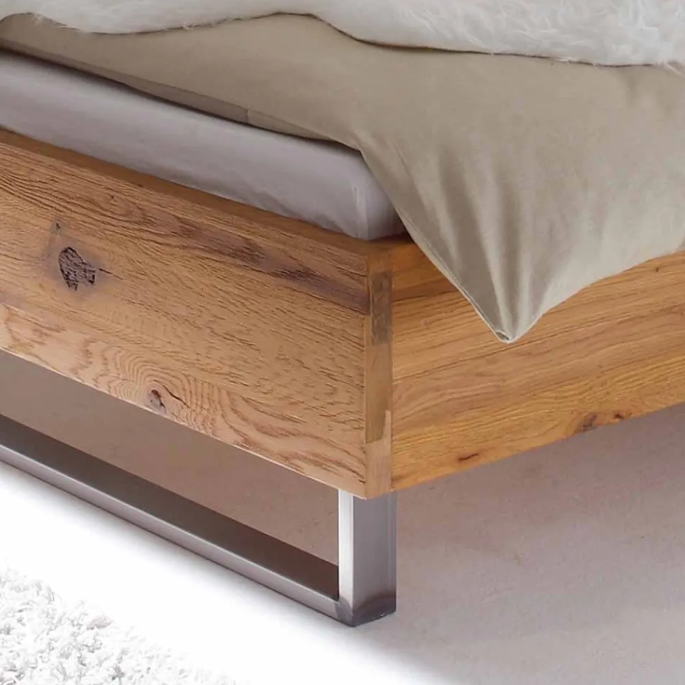 Wohnen Betten<Wildholz Bett Housten mit Bügelgestell aus Metall