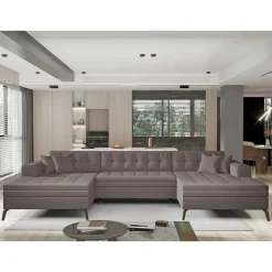 Wohnen Sofas<Wohnlandschaft in Taupe mit Bettfunktion - Anzarote