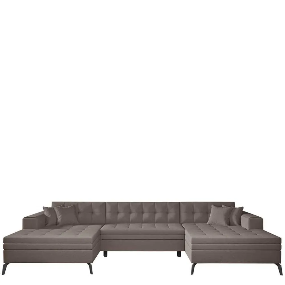 Wohnen Sofas<Wohnlandschaft in Taupe mit Bettfunktion - Anzarote