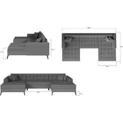 Wohnen Sofas<Wohnlandschaft in Taupe mit Bettfunktion - Anzarote