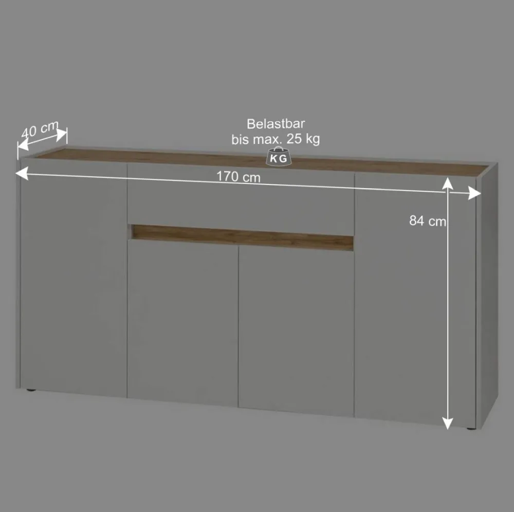 Wohnen Sideboards<Wohnraum Sideboard 170 cm breit - Nonessia