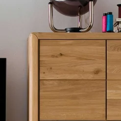 Wohnen Wohnwände<Wohnwand Croconia aus Wildeiche Massivholz (dreiteilig)