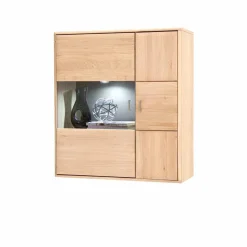 Wohnen Vitrinen|Schränke<Wohnwand Hängevitrine in Eiche Bianco - Vernella
