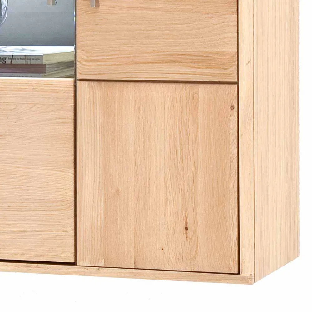 Wohnen Vitrinen|Schränke<Wohnwand Hängevitrine in Eiche Bianco - Vernella