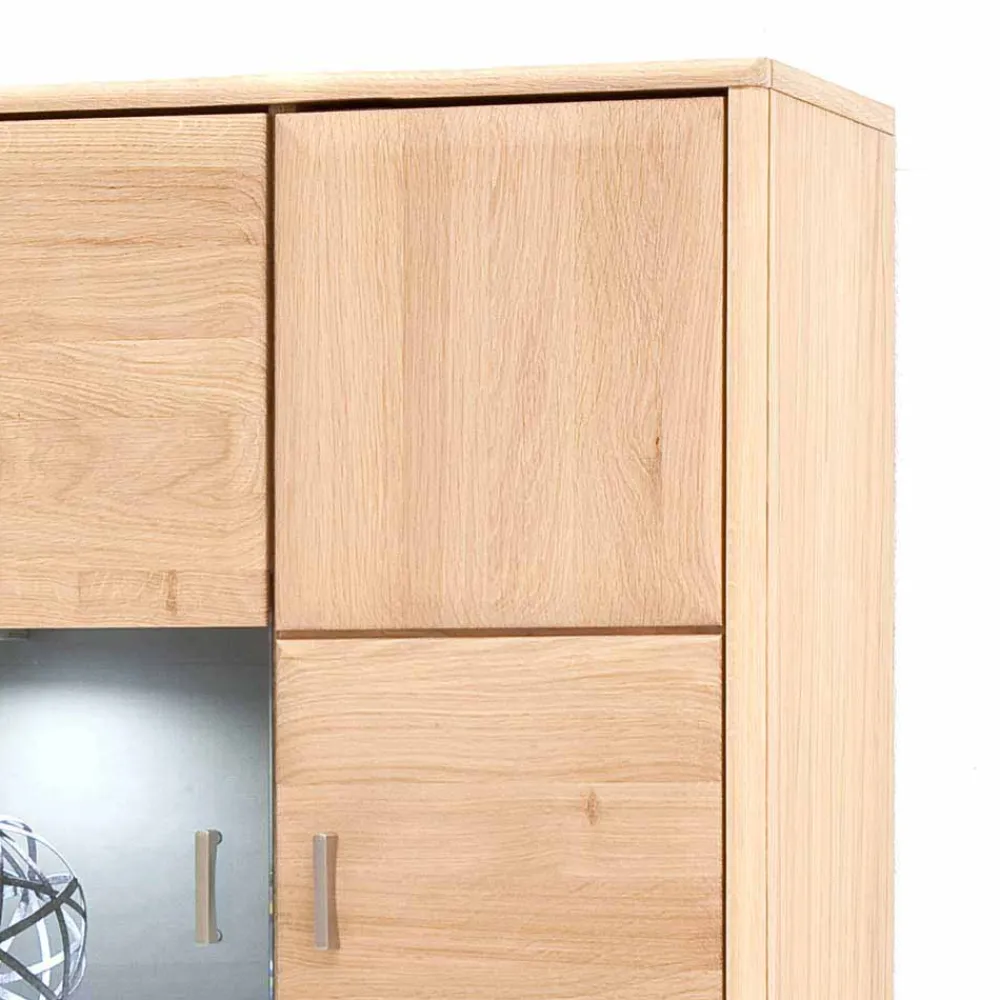 Wohnen Vitrinen|Schränke<Wohnwand Hängevitrine in Eiche Bianco - Vernella
