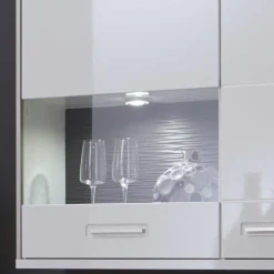 Wohnen Vitrinen<Wohnwand Hängevitrine Tacroma in Weiß Hochglanz