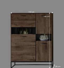 Wohnen Wohnwände<Wohnwand Möbel im Industrial Style - Xindus (dreiteilig)