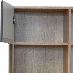 Wohnen Wohnwände<Wohnwand Möbel in Schwarz & Wildeiche - Kandu (fünfteilig)