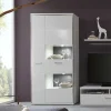 Wohnen Vitrinen<Wohnwand Vitrine Tacroma in Hochglanz Weiß