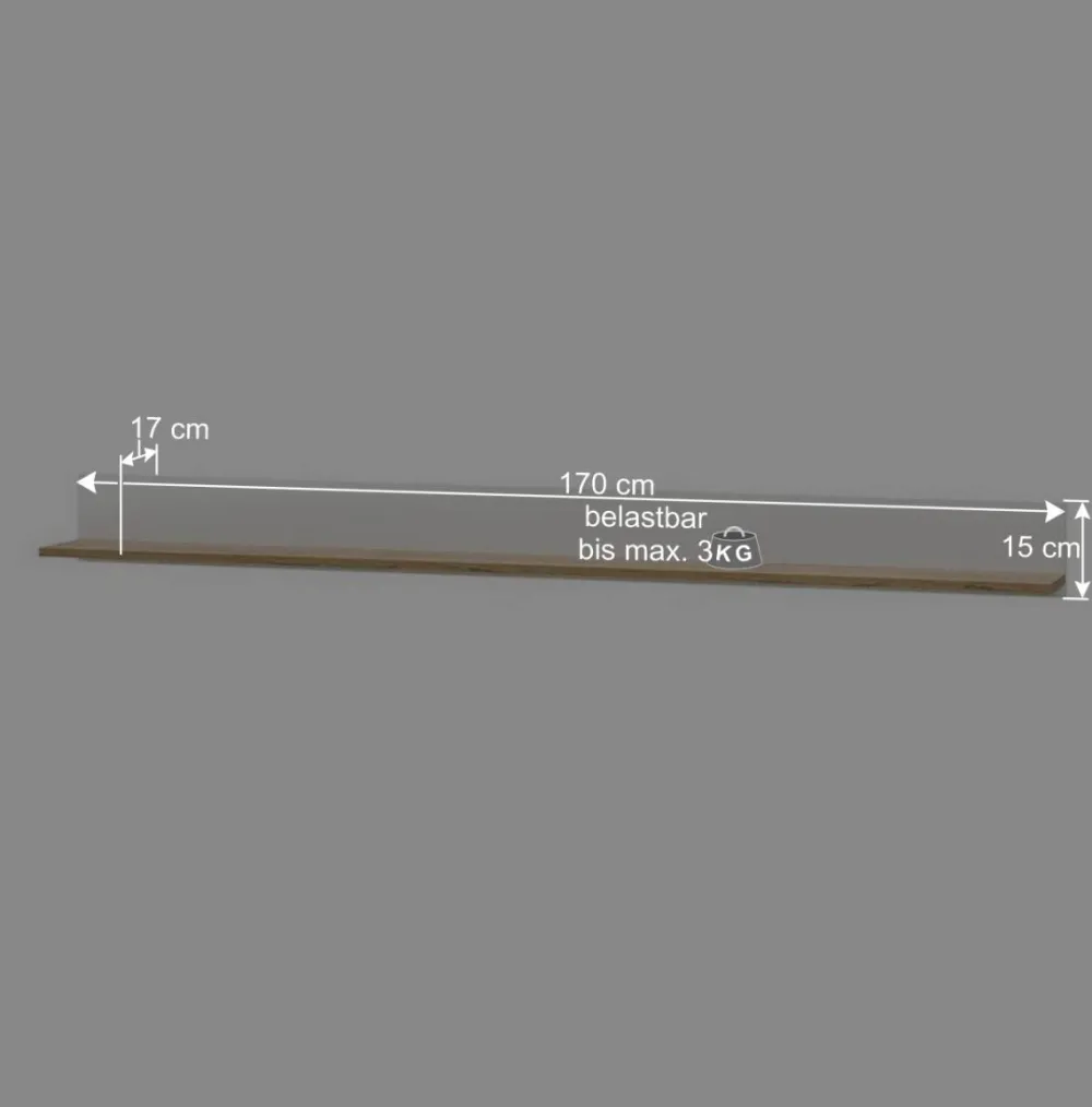 Wohnen Wohnwände<Wohnzimmer Anbauwand 340 cm breit - Nonessia (fünfteilig)