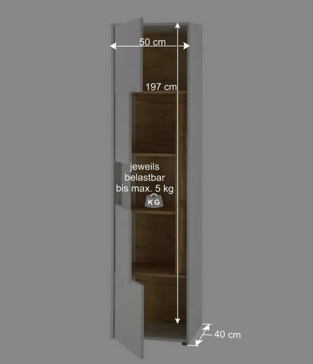 Wohnen Wohnwände<Wohnzimmer Anbauwand 340 cm breit - Nonessia (fünfteilig)