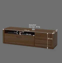 Wohnen Wohnwände<Wohnzimmer Anbauwand Athias aus Kernbuche (dreiteilig)