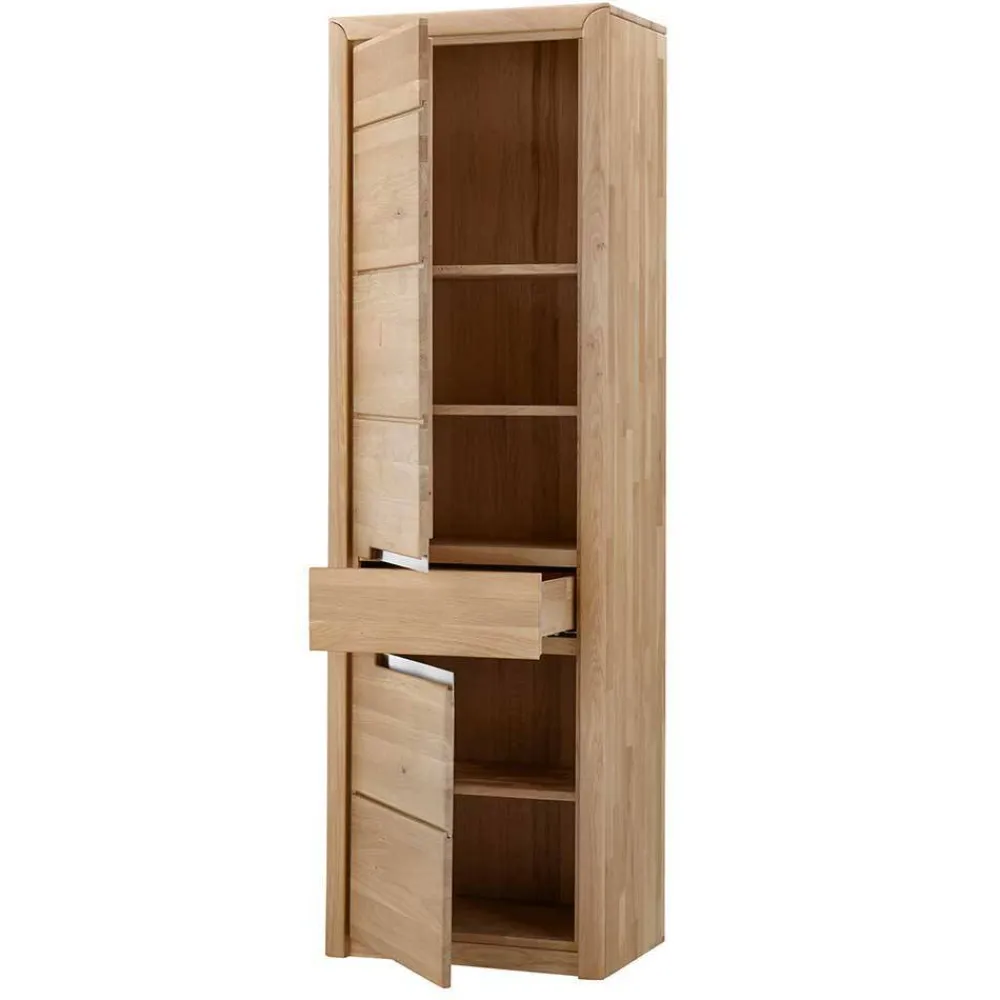 Wohnen Wohnwände<Wohnzimmer Anbauwand Croconia aus Wildeiche Massivholz (dreiteilig)
