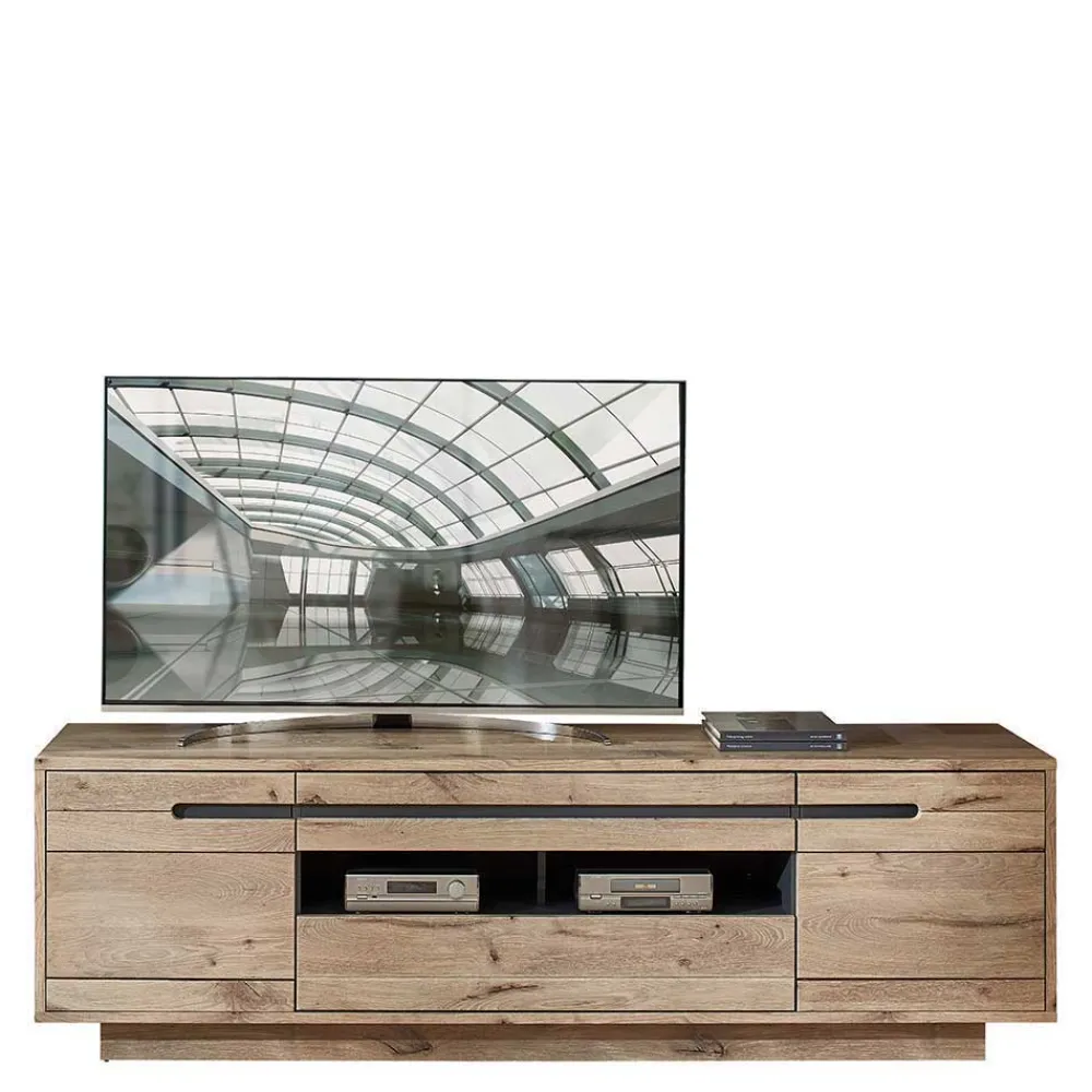 Wohnen Wohnwände<Wohnzimmer Anbauwand Holz Look - Zelio (dreiteilig)