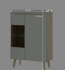 Wohnen Wohnwände<Wohnzimmer Anbauwand im Skandi Design - Armina (vierteilig)
