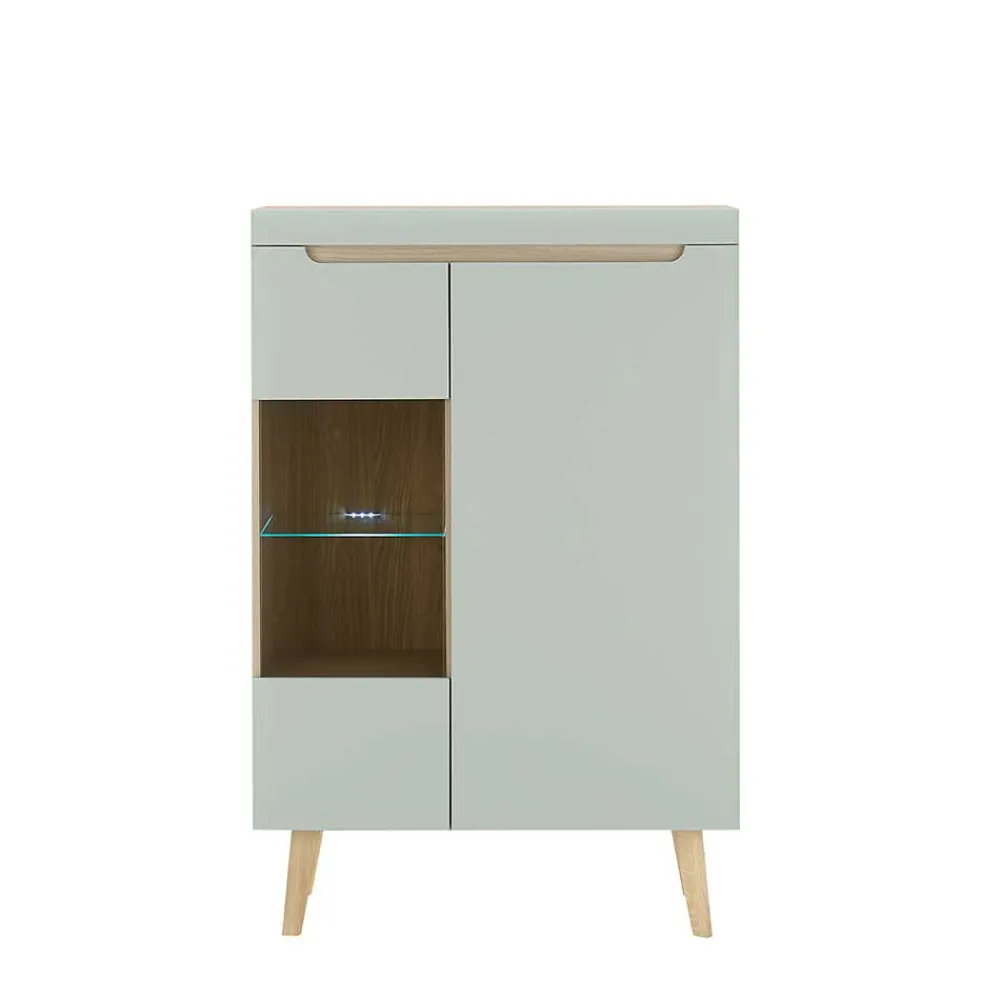 Wohnen Wohnwände<Wohnzimmer Anbauwand im Skandi Design - Armina (vierteilig)