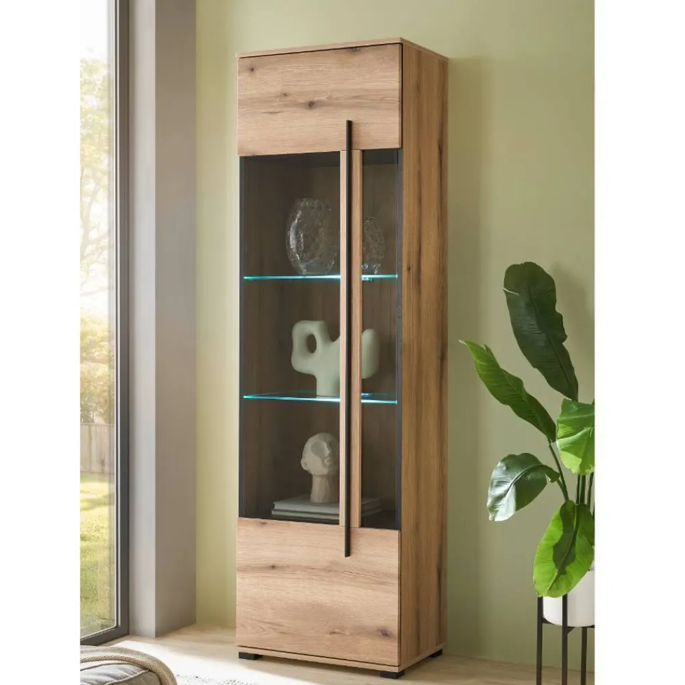 Wohnen Wohnwände<Wohnzimmer Anbauwand in Eiche - Brocus (dreiteilig)