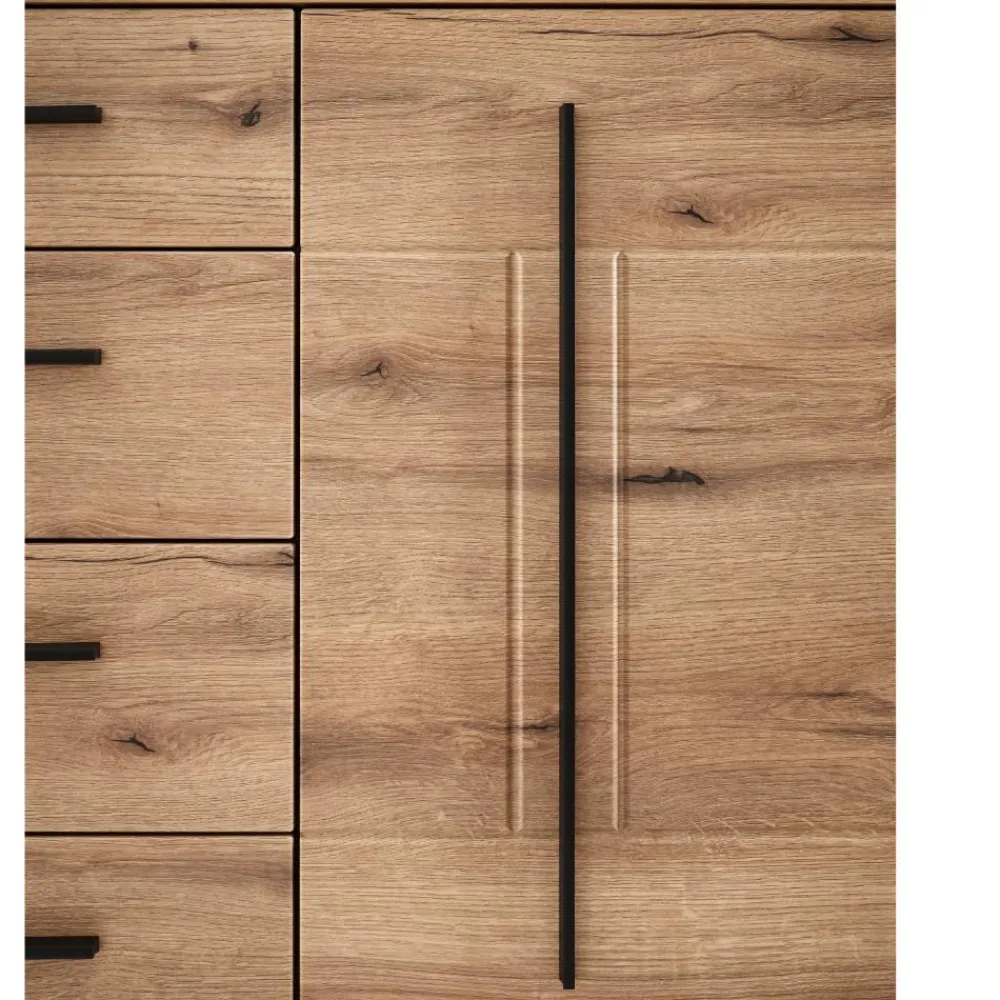 Wohnen Wohnwände<Wohnzimmer Anbauwand in Eiche - Brocus (dreiteilig)