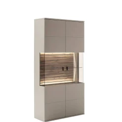 Wohnen Wohnwände<Wohnzimmer Anbauwand in Grau - Teorina (dreiteilig)