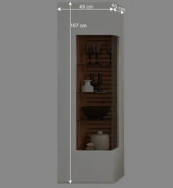 Wohnen Wohnwände<Wohnzimmer Anbauwand in Weiß mit Wildeiche - Niam (dreiteilig)