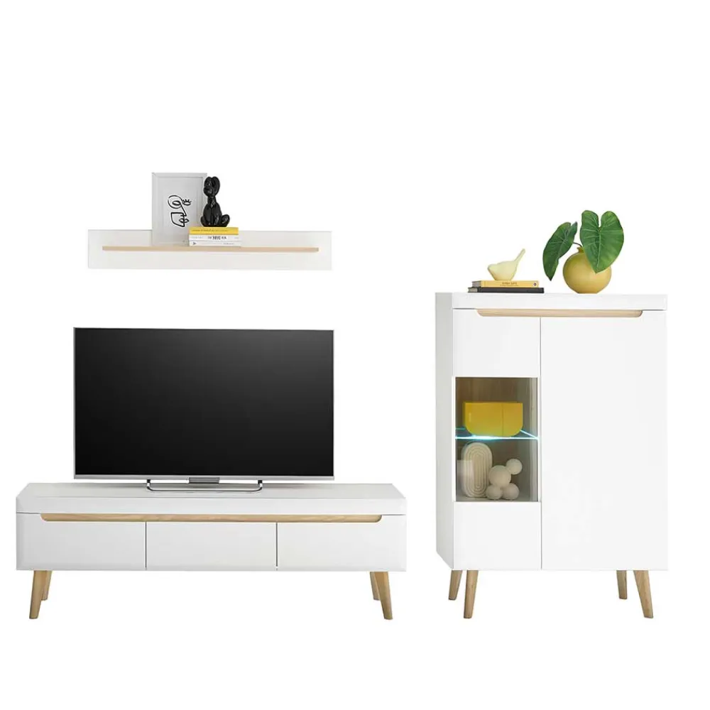 Wohnen Wohnwände<Wohnzimmer Anbauwand Möbel Kombi - Ginko (dreiteilig)