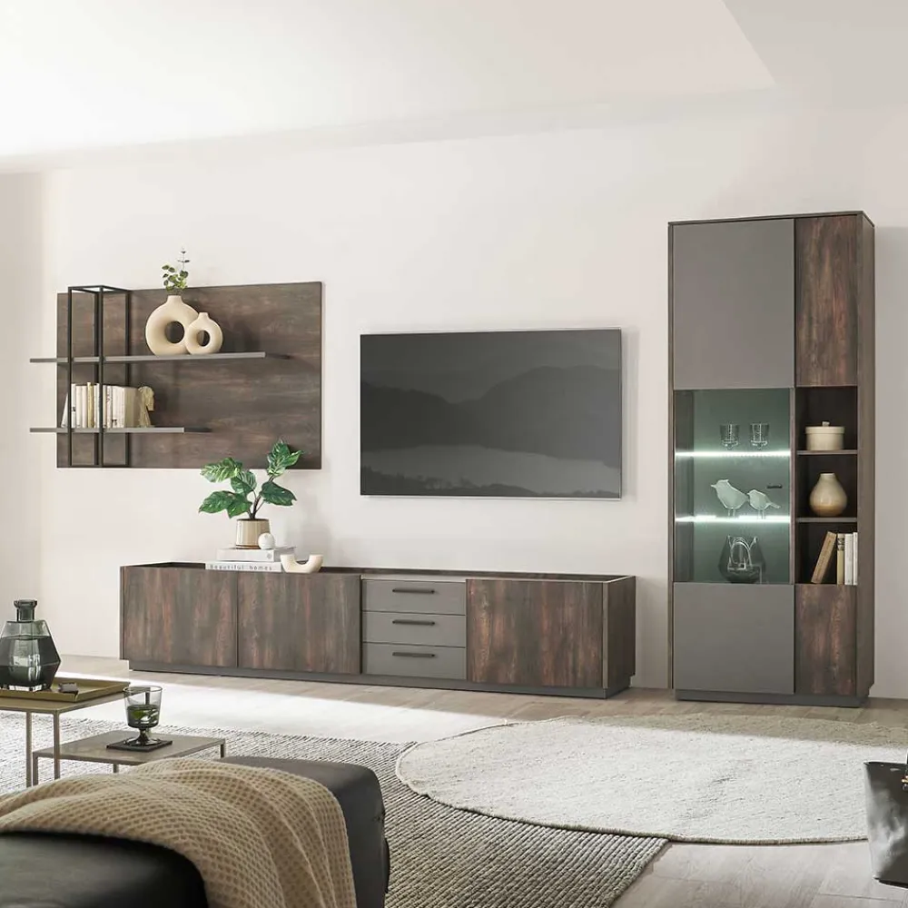 Wohnen Wohnwände<Wohnzimmer Anbauwand Möbel-Kombi - Mundo (dreiteilig)