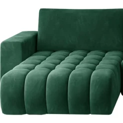 Wohnen Sofas<Wohnzimmer Bettcouch in Dunkelgrün - U-Form - Domago