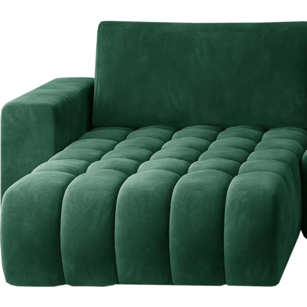 Wohnen Sofas<Wohnzimmer Bettcouch in Dunkelgrün - U-Form - Domago