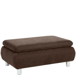 Wohnen Hocker<Wohnzimmer Couchhocker in Braun Velours - Delnoto