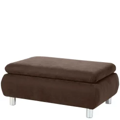 Wohnen Hocker<Wohnzimmer Couchhocker in Braun Velours - Delnoto