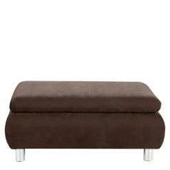 Wohnen Hocker<Wohnzimmer Couchhocker in Braun Velours - Delnoto