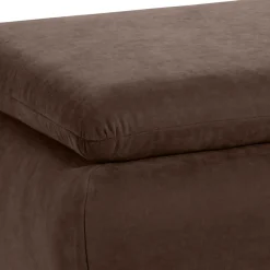 Wohnen Hocker<Wohnzimmer Couchhocker in Braun Velours - Delnoto